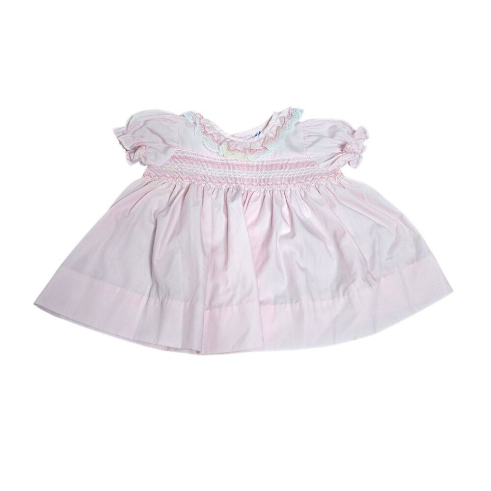 Vintage Baby Togs Pastel Pink Ruffled Baby Girl Dress 3-6 Months